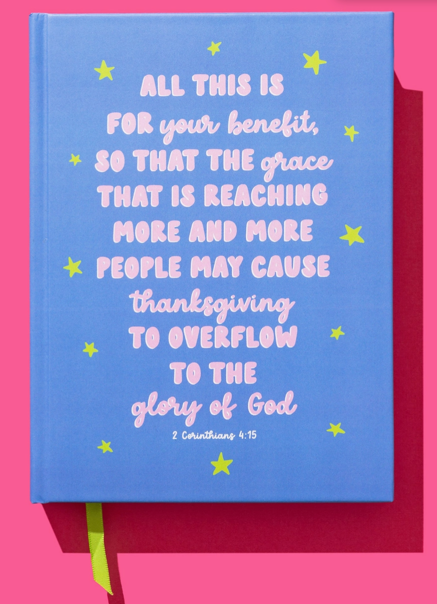 Hardcover Notebook - Bible Verse - Blue w/ Stars