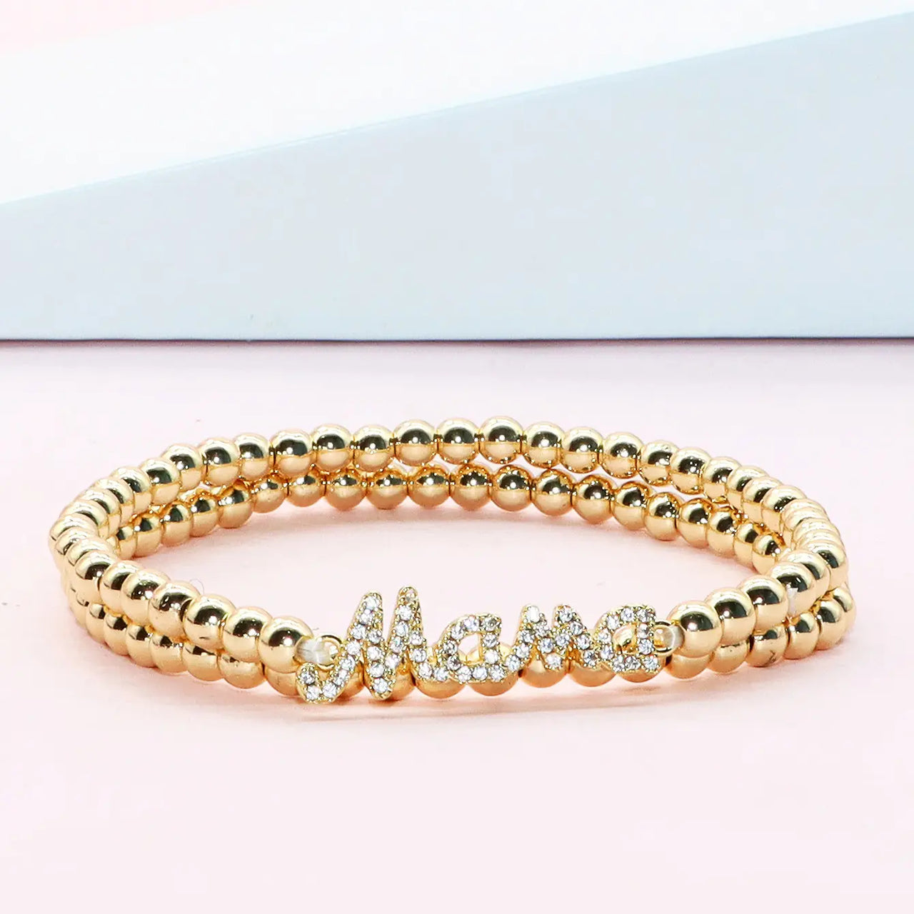 Mama Cz Gold Plated Bracelet Set