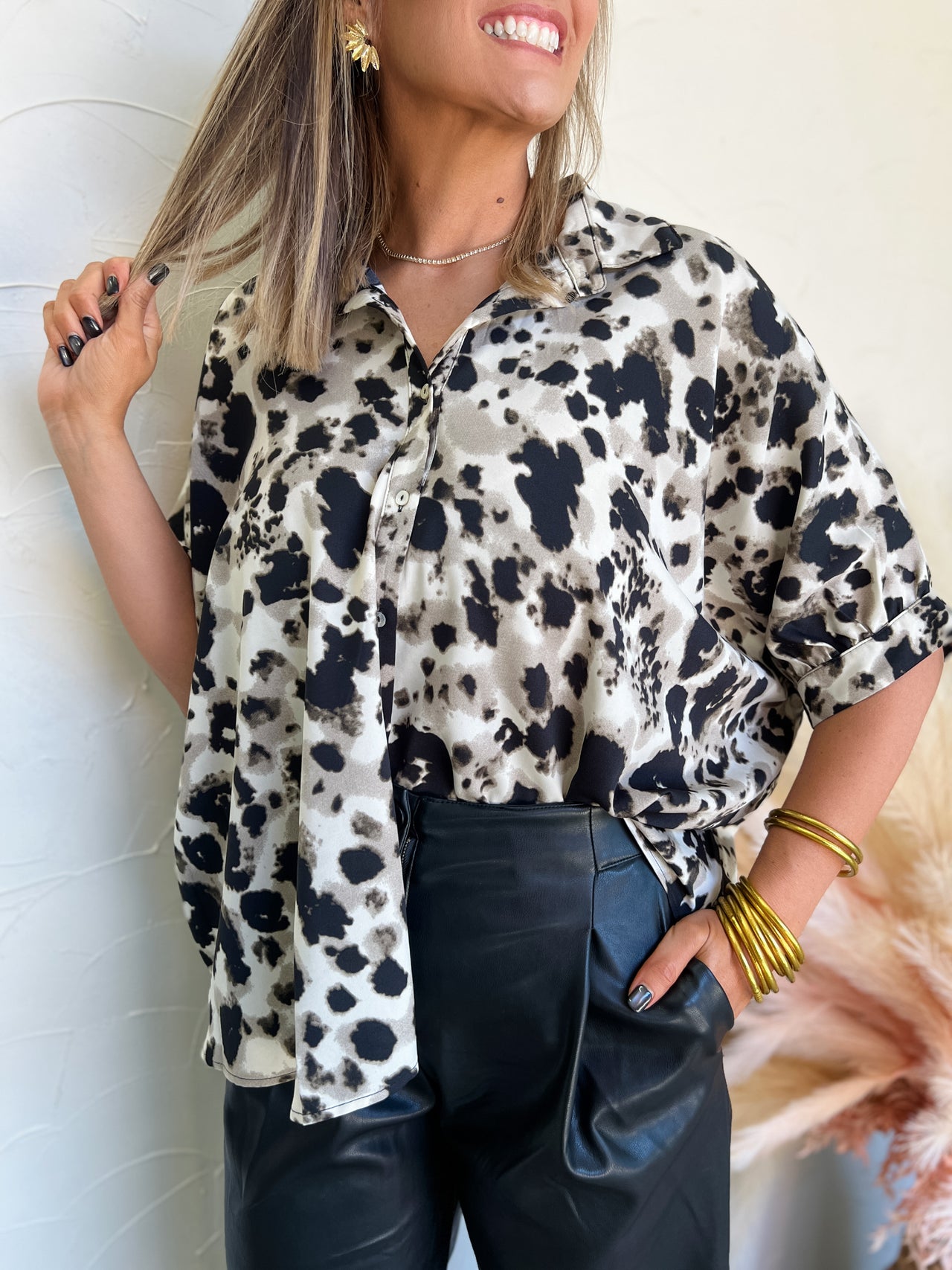 Clothed In Strength Dolman Leopard Top