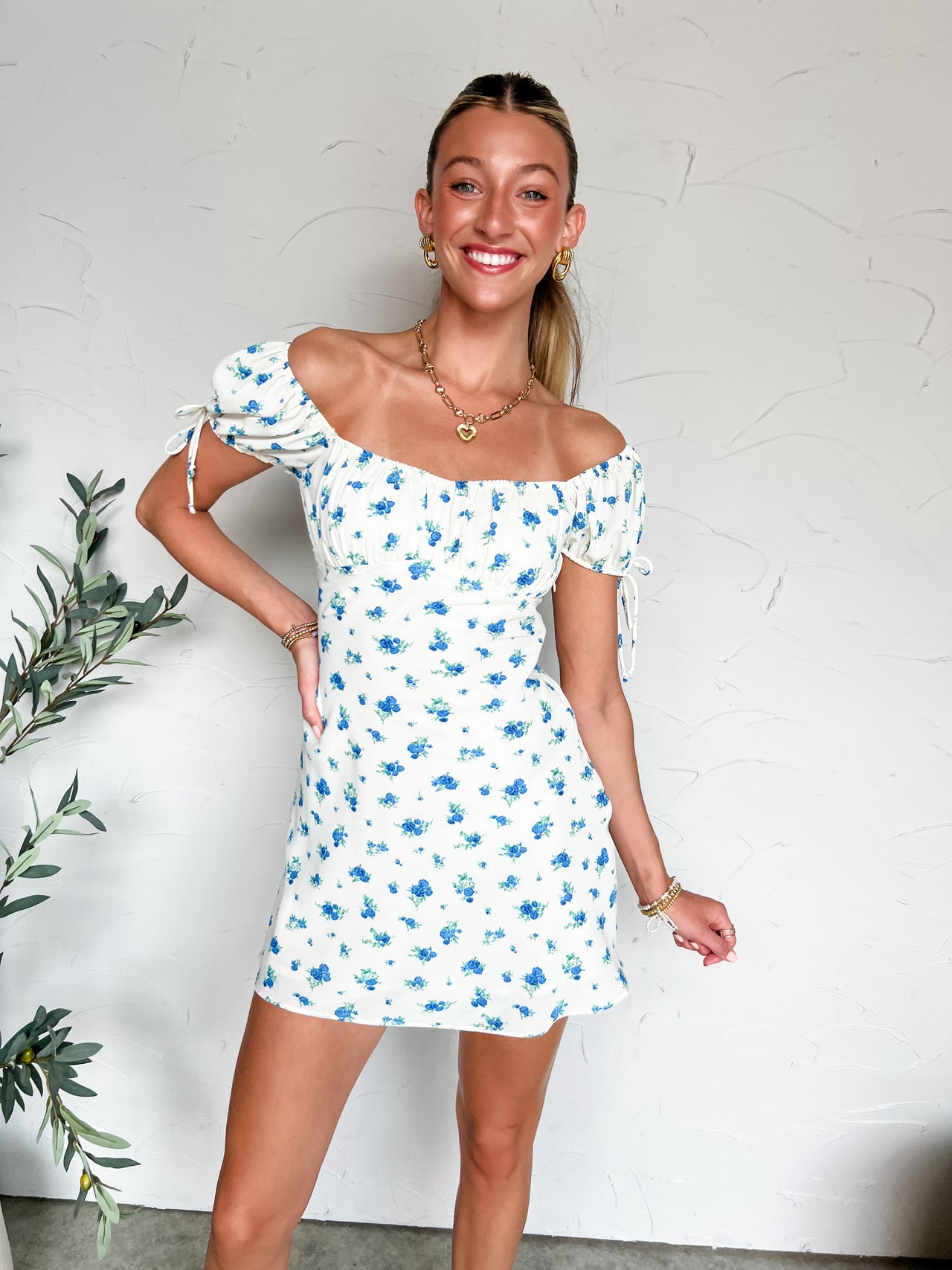 Live Like Tomorrow Square Neck Puff Sleeve Dress