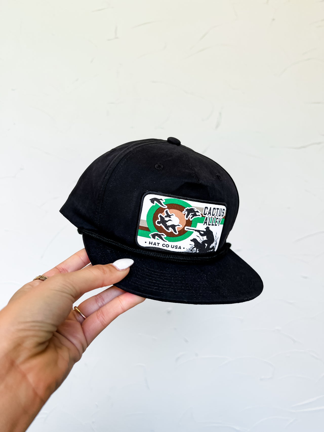 Duck Hunt Hat- Black/Black Rope