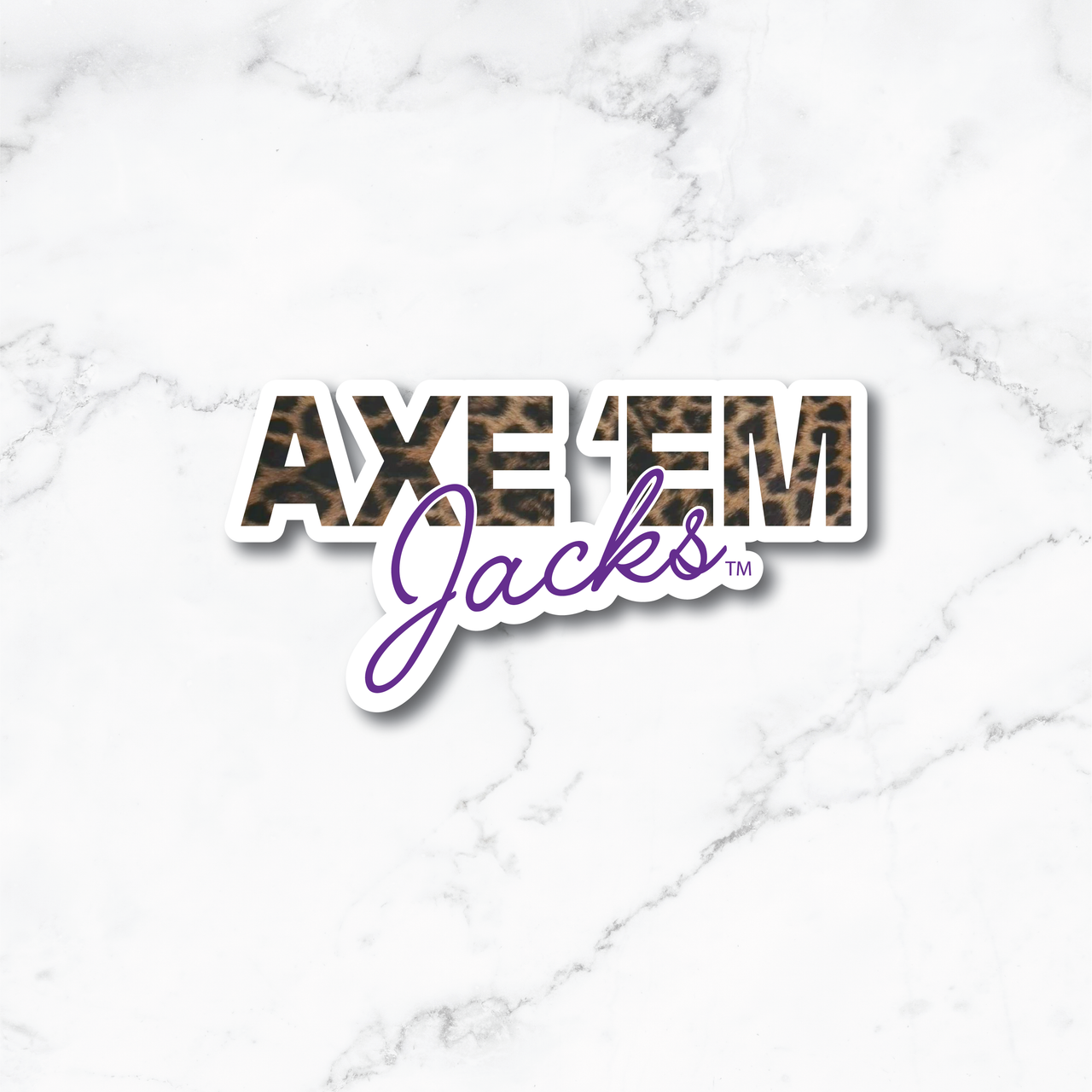 Cheetah Axe'Em Jacks Sticker