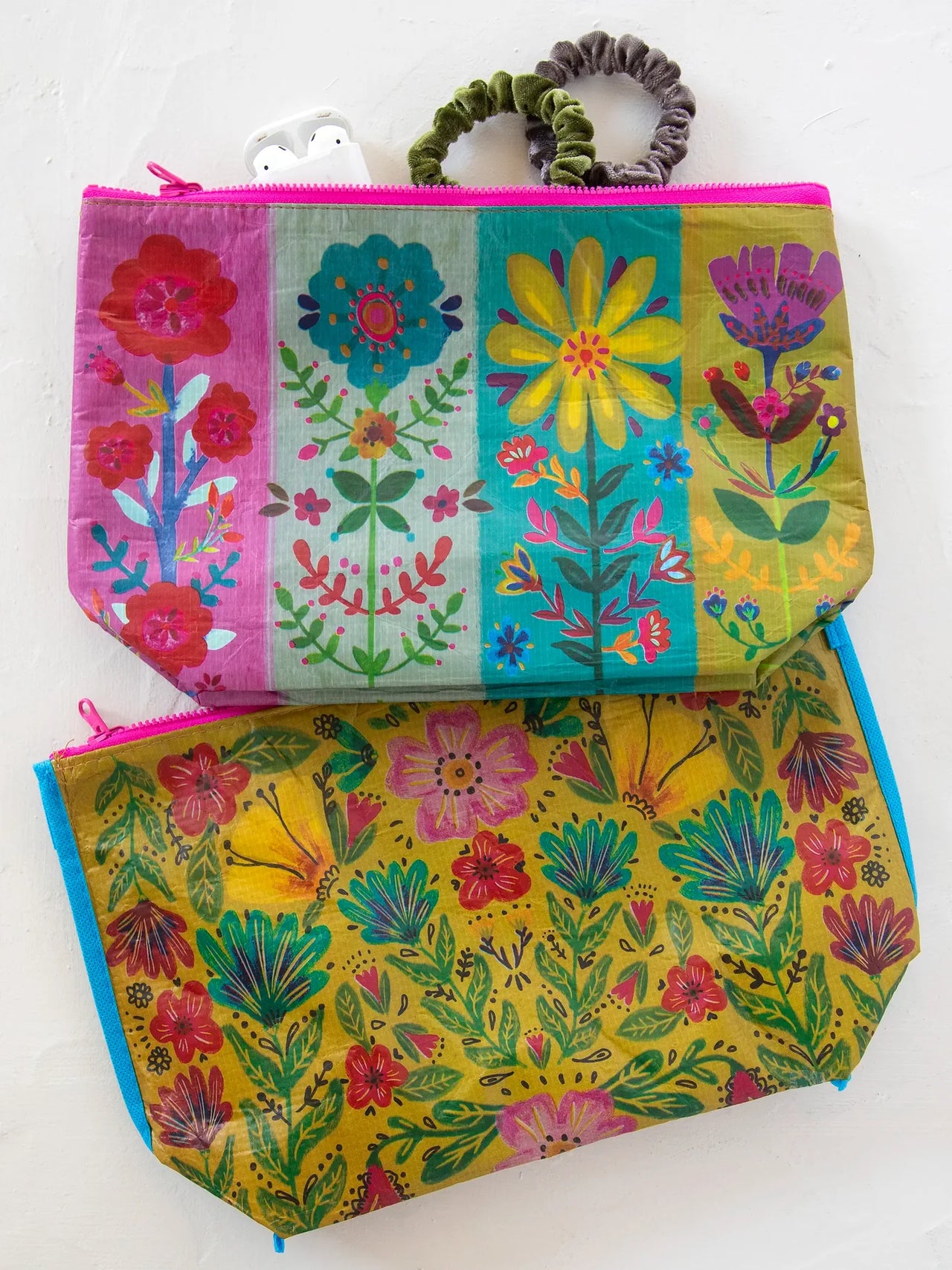 Rainbow Floral Reversible Pouch