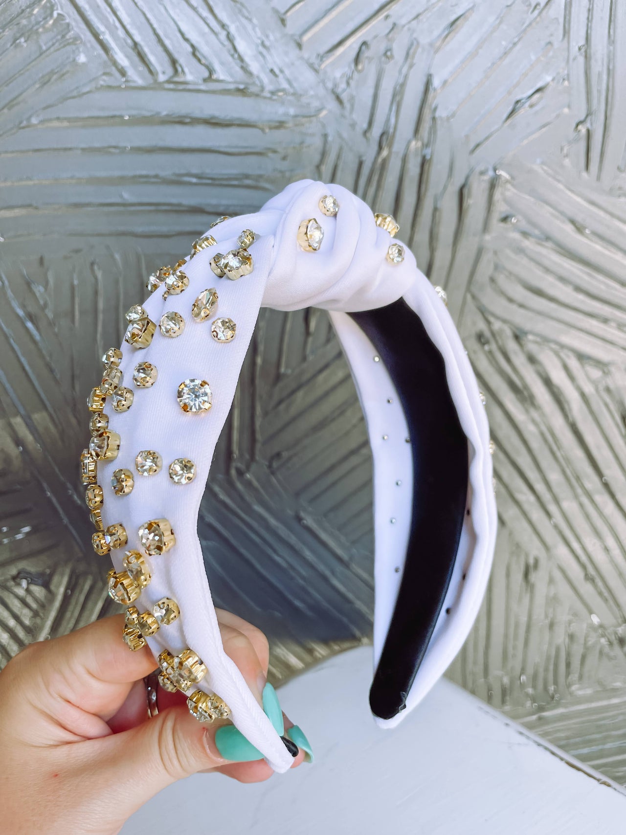 Callie Crystal Headband- White