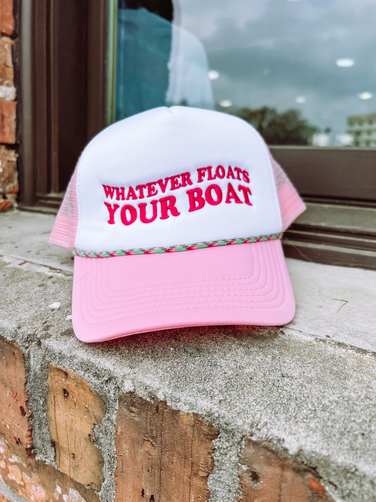 Whatever Floats Your Boat Trucker- Pink