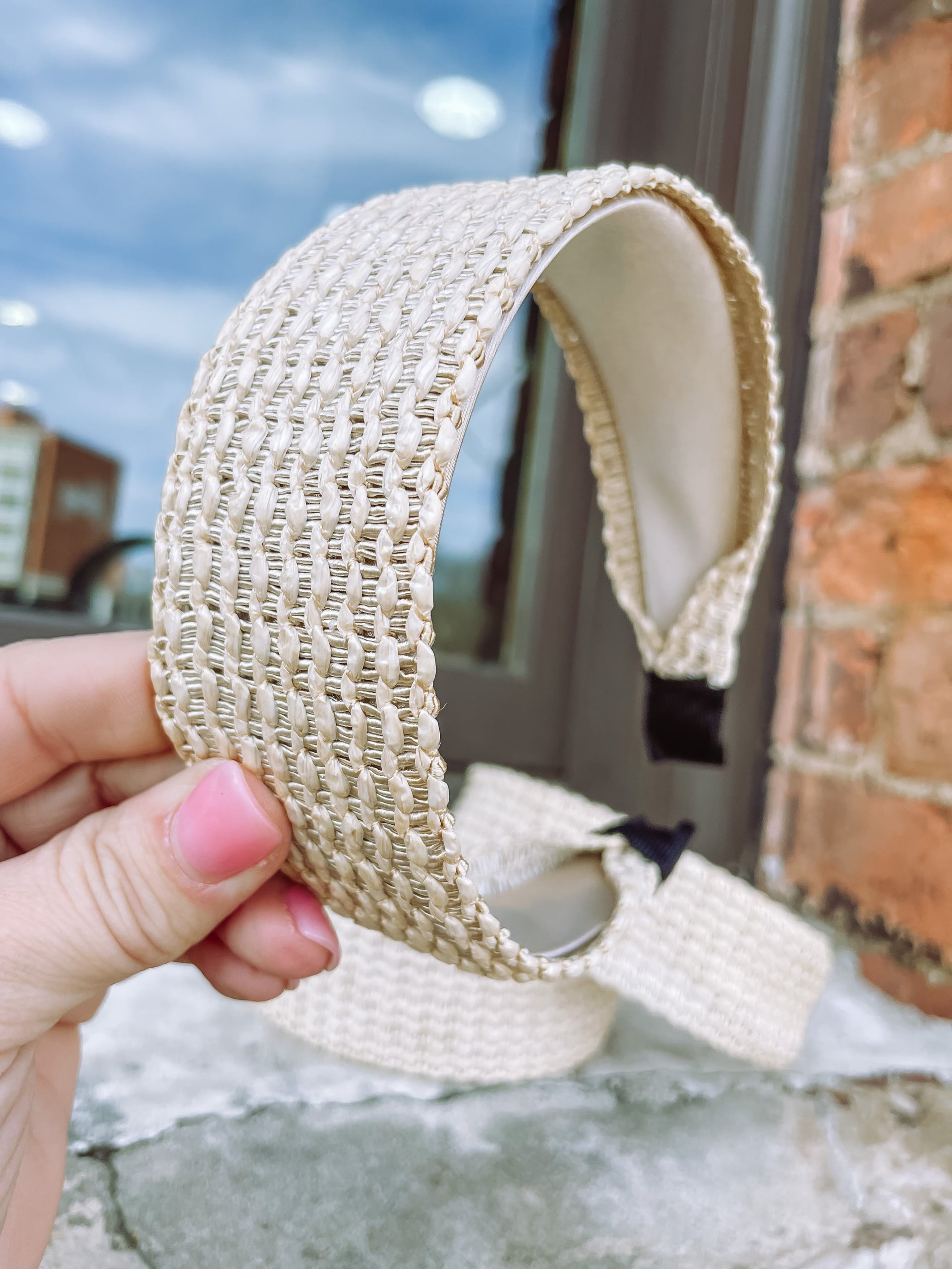 Ivory Straw Weave Headband