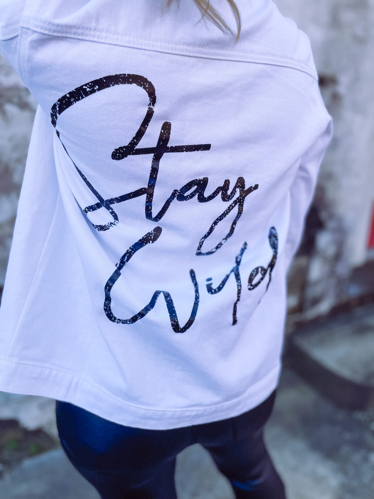 Stay Wild Denim Jacket- Ivory