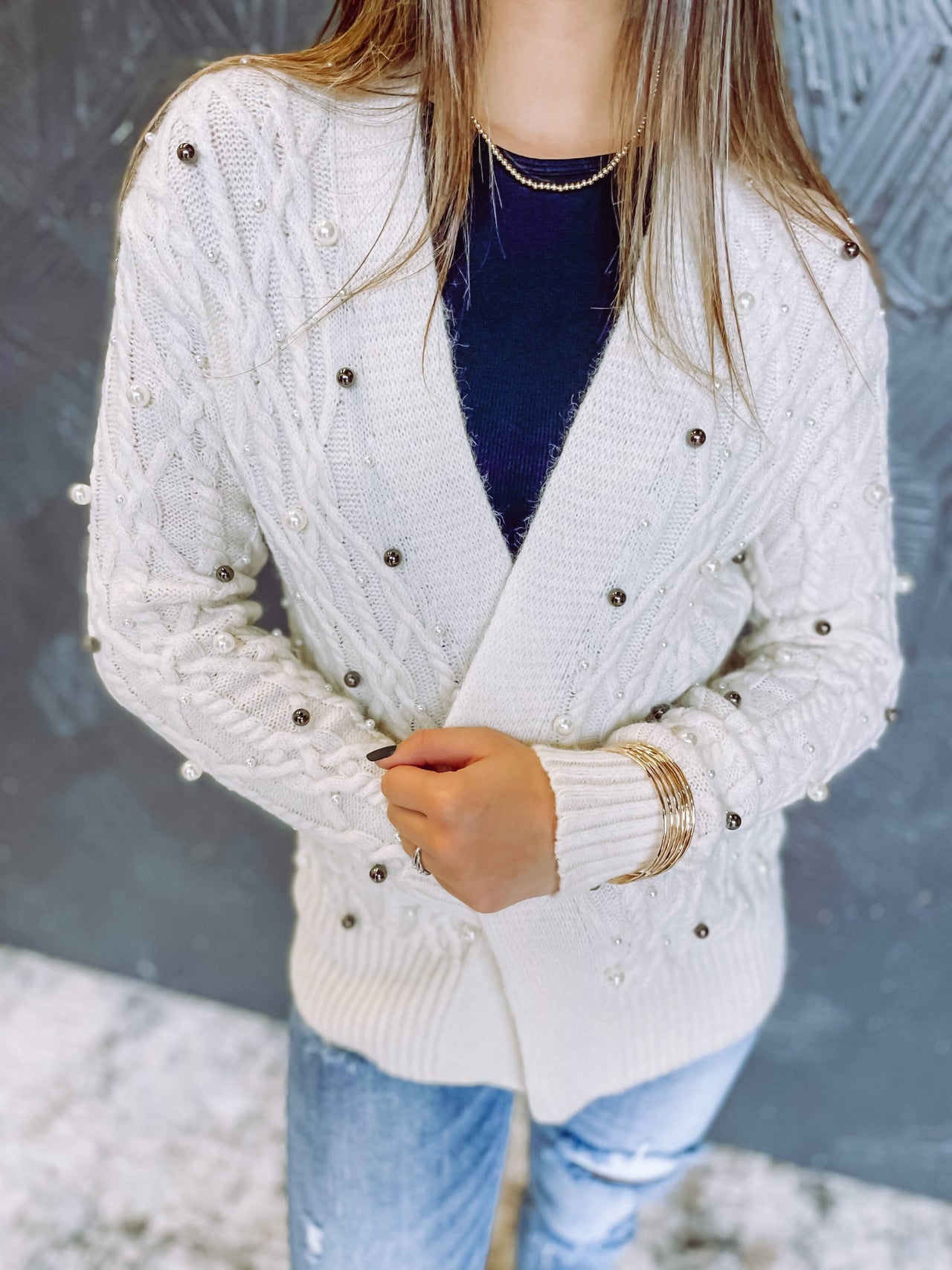Arielle Pearl Cardigan Sweater