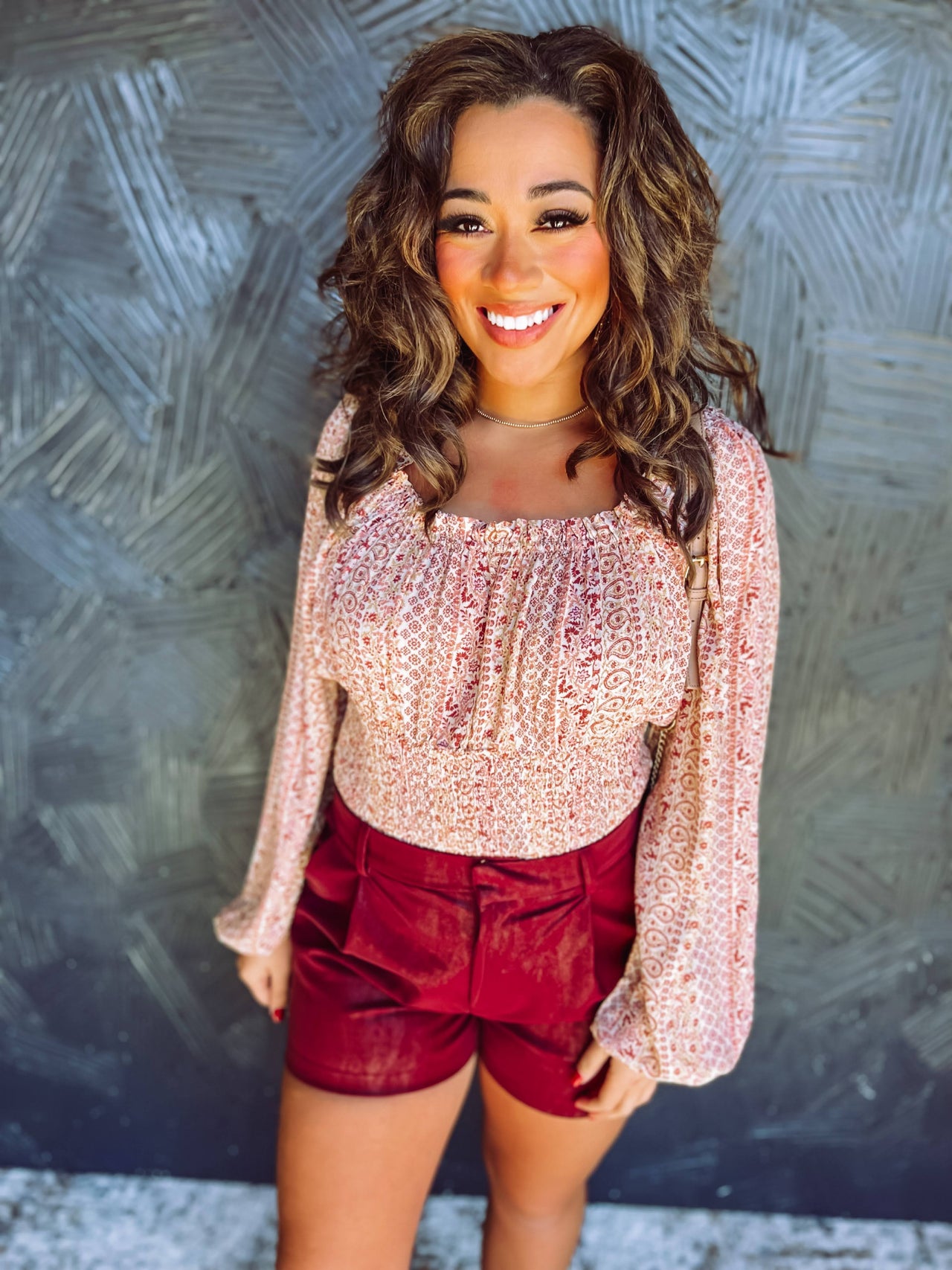 Jayda Printed Smocked Waist Top