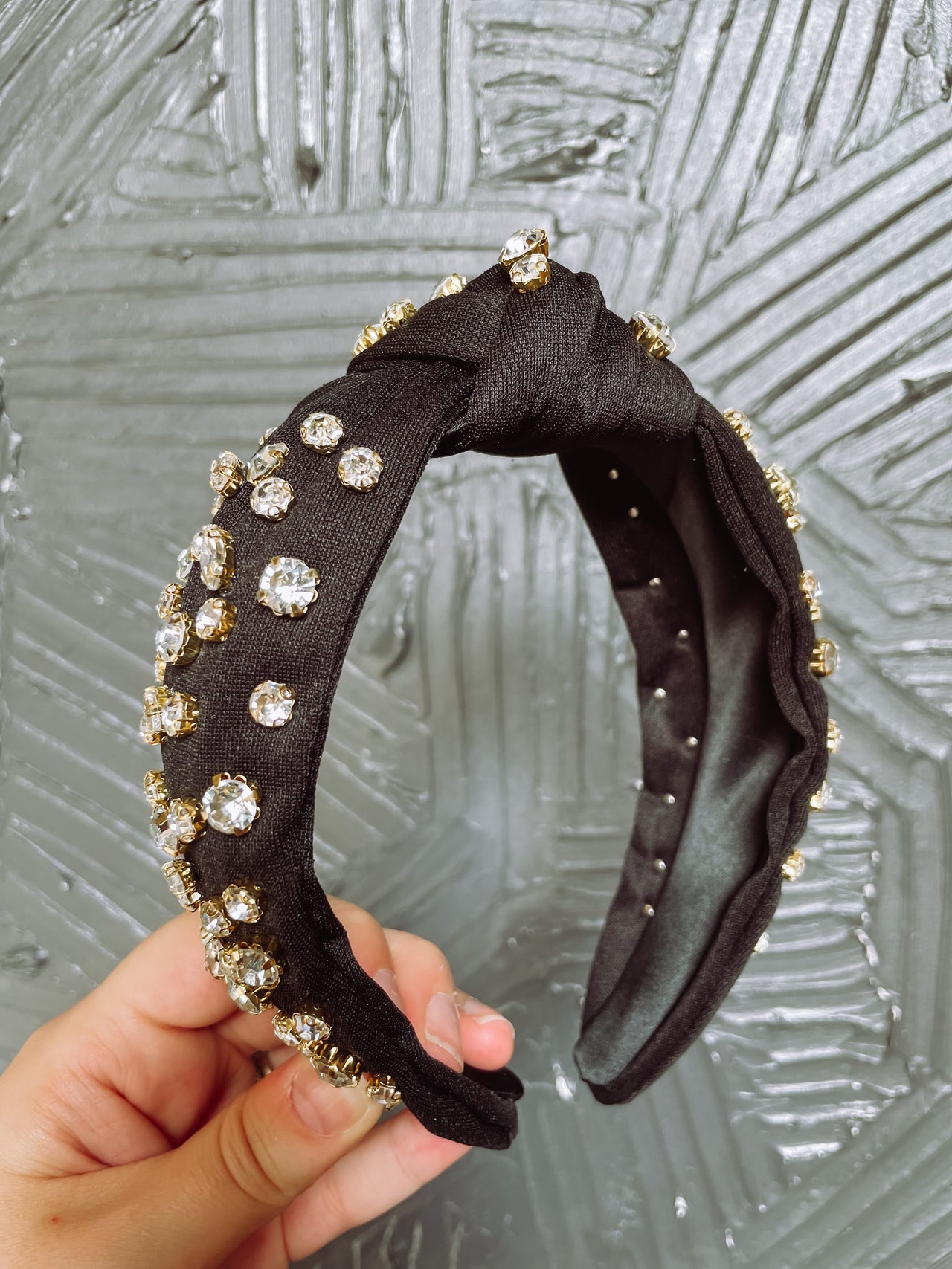 Callie Crystal Headband- Black