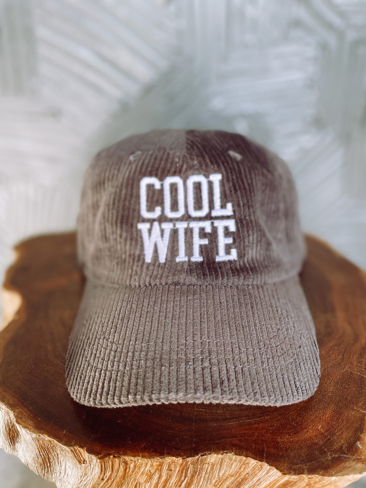 Cool Wife Corduroy Cap- Charcoal
